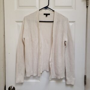 Banana Republic Ivory White Open Front Cardigan Sweater
